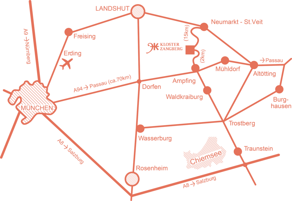 Anfahrtsgrafik Kloster Zangberg